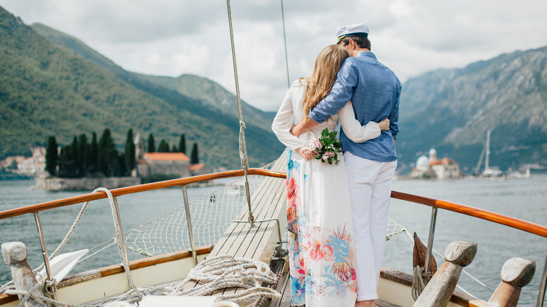 Private yacht journey on beautiful water