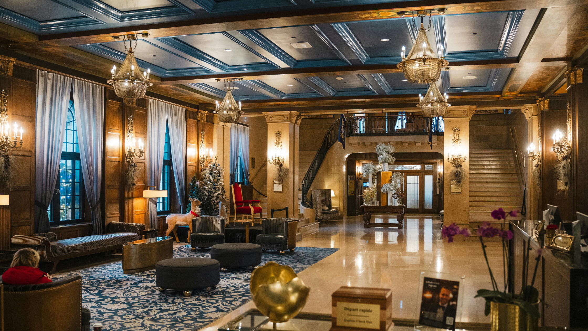 Elegant boutique hotel lobby