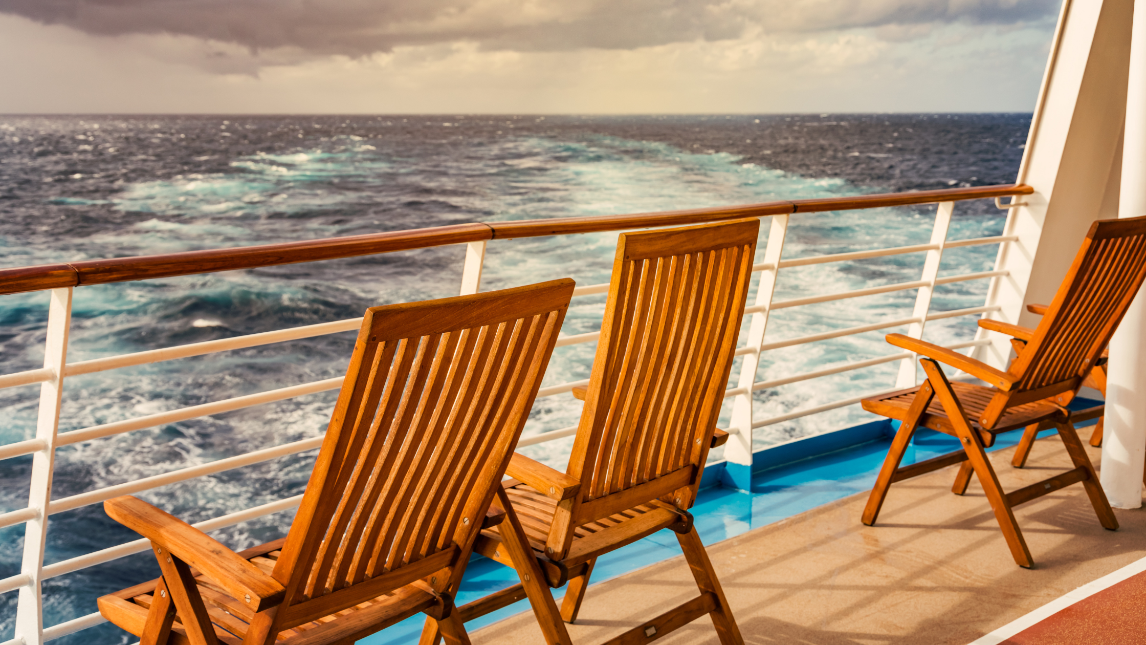 Private cruise balcony overlooking the sea